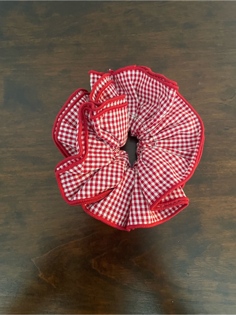 Sézane Gingham Scrunchie, Red, NWT